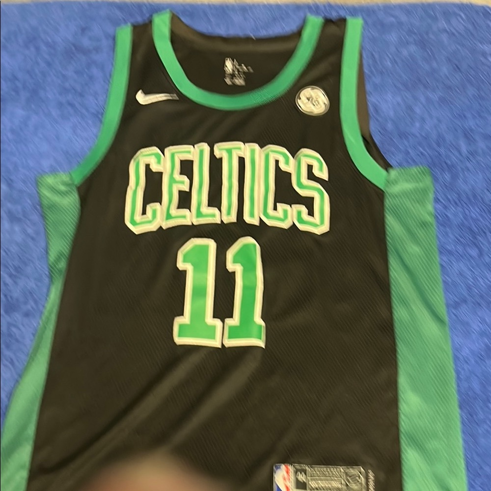 Nike Black and Green NBA Jersey